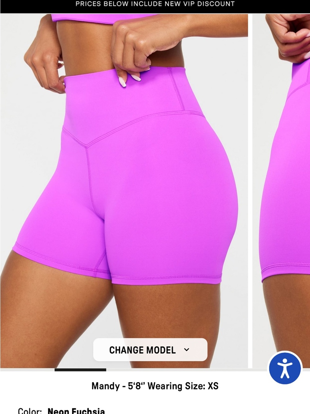 Fabletics Neon Fuchsia High-Waist Bike Shorts